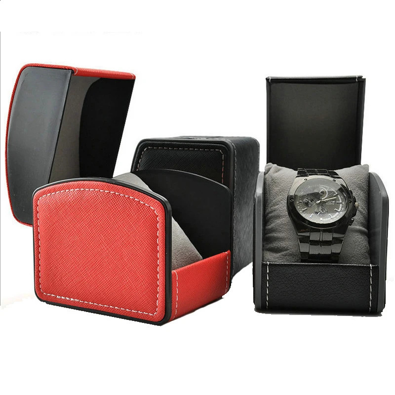 Portable Watch Box PU Leather Case Organizer Storage Rack Mens and Womens Bracelet Vintage Jewelry Pillow 240812