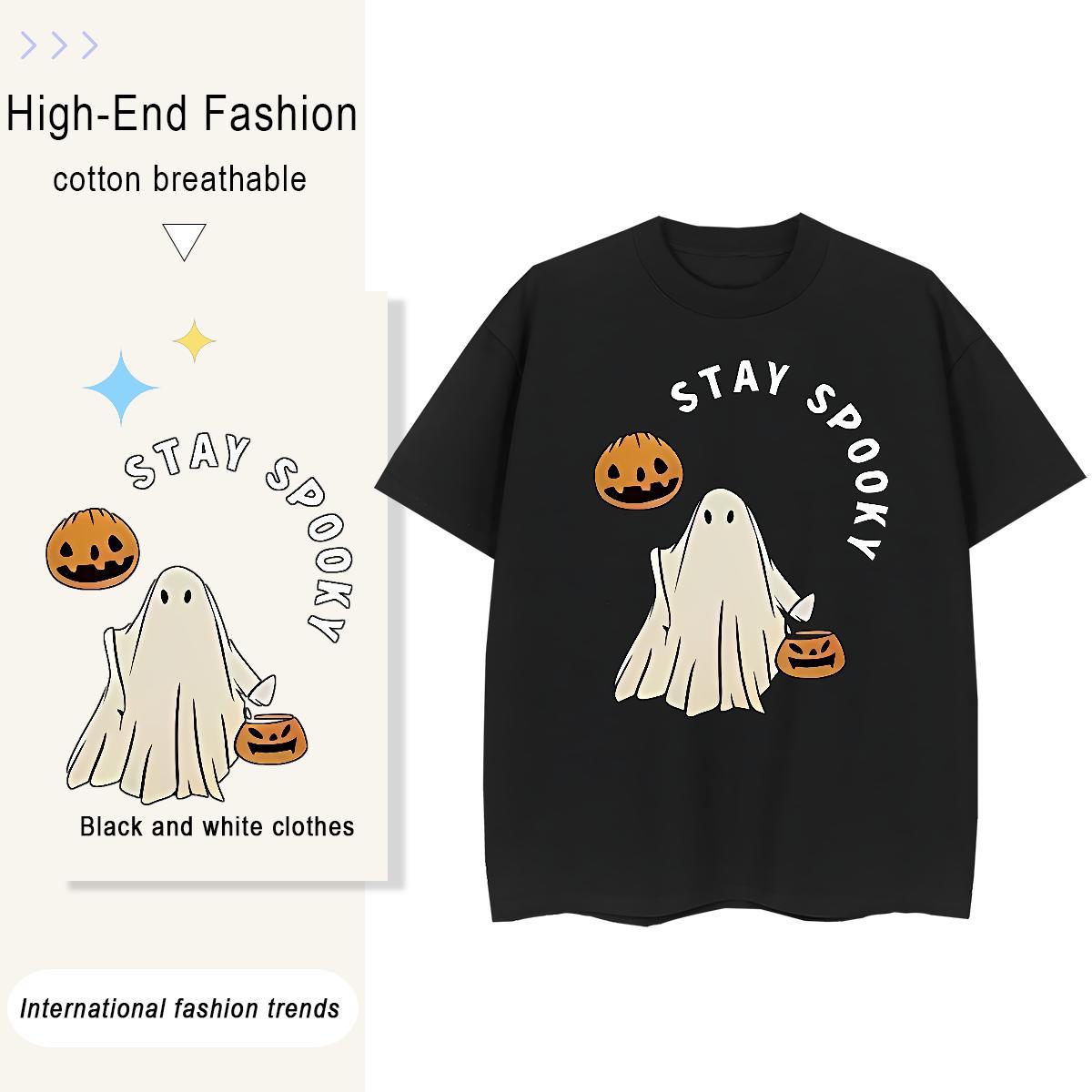 Wholesale Men Tees pumpkin Hip Hop 100% Cotton 230g Top Tees Breathable Short Sleeve High Quality Mens T Shirts Plus Size Custom