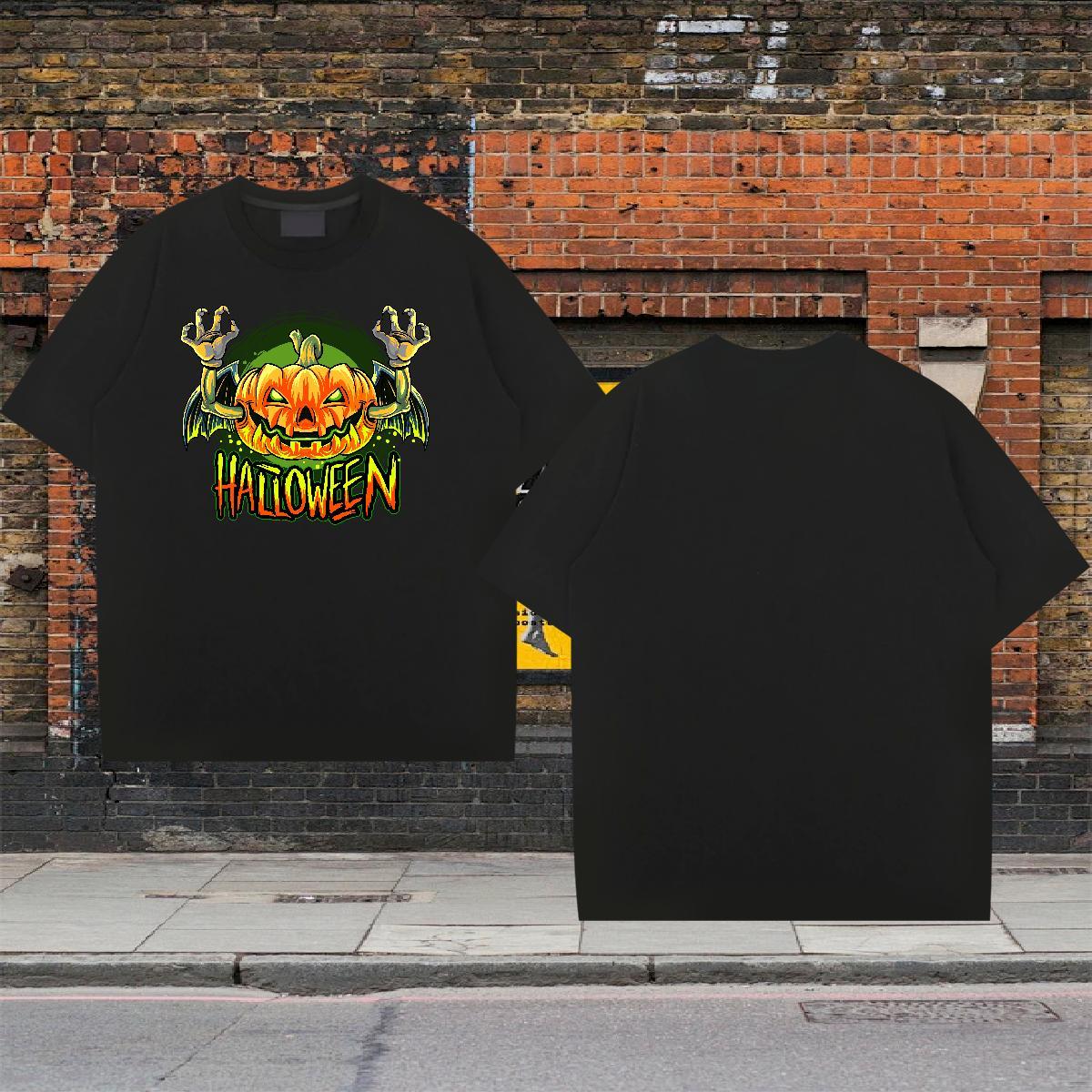 Classic Tshirts pumpkin Street Wear 100% Cotton 230g Polos Breathable Soft Free Shipping Men T Shirts DIY Printed