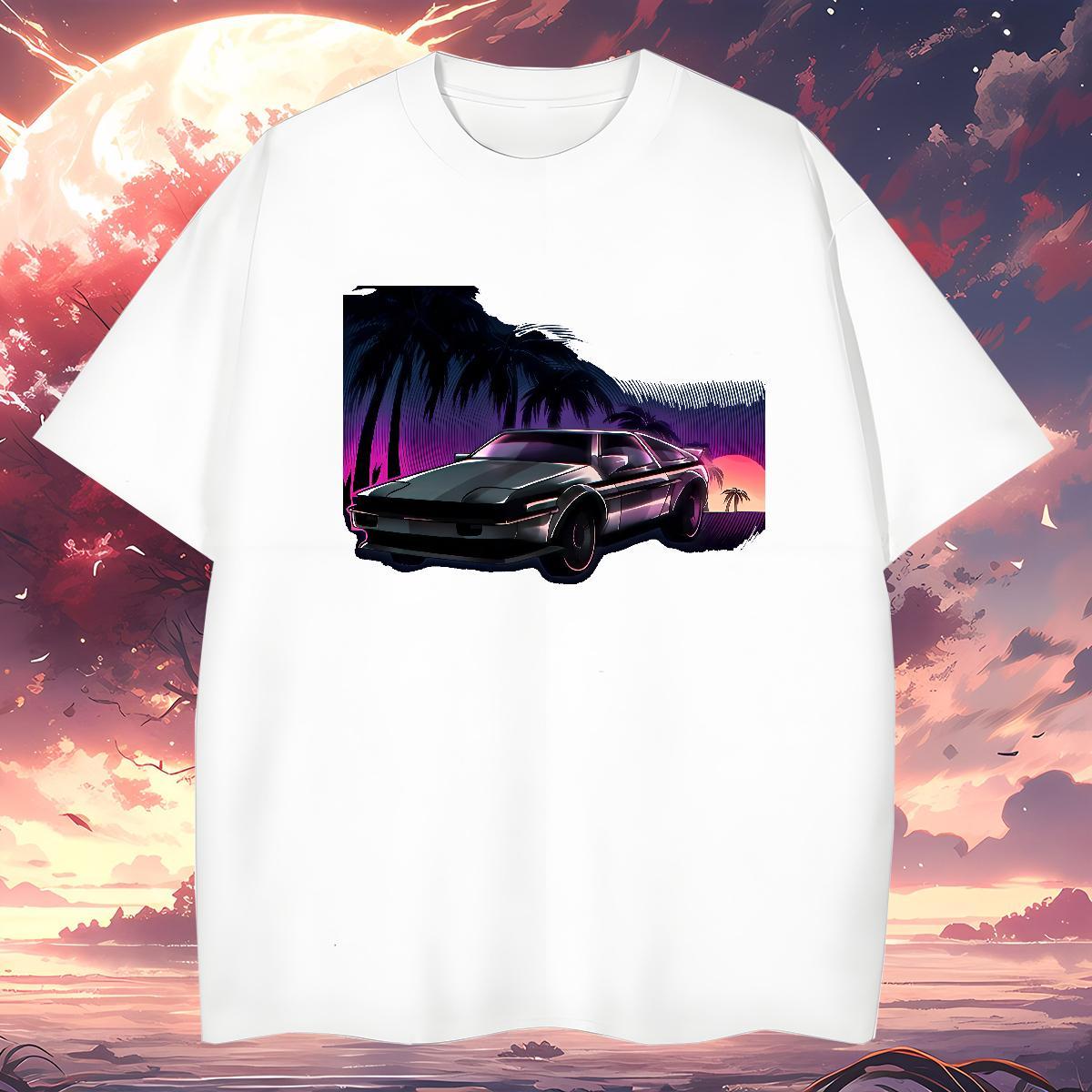 Designer car T-Shirts High Street Hip Hop Men Clothes T-Shirt 230g Pure Cotton Brand Breathable Short Sleeve Custom Anime Tops Tees