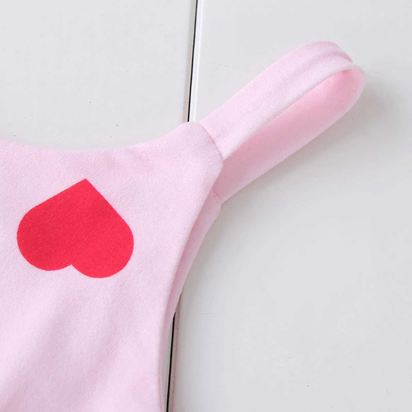 Baby jumpsuit baby print headband Valentines Day heart girl sleeveless love girl jumpsuit baby jumpsuit W240806