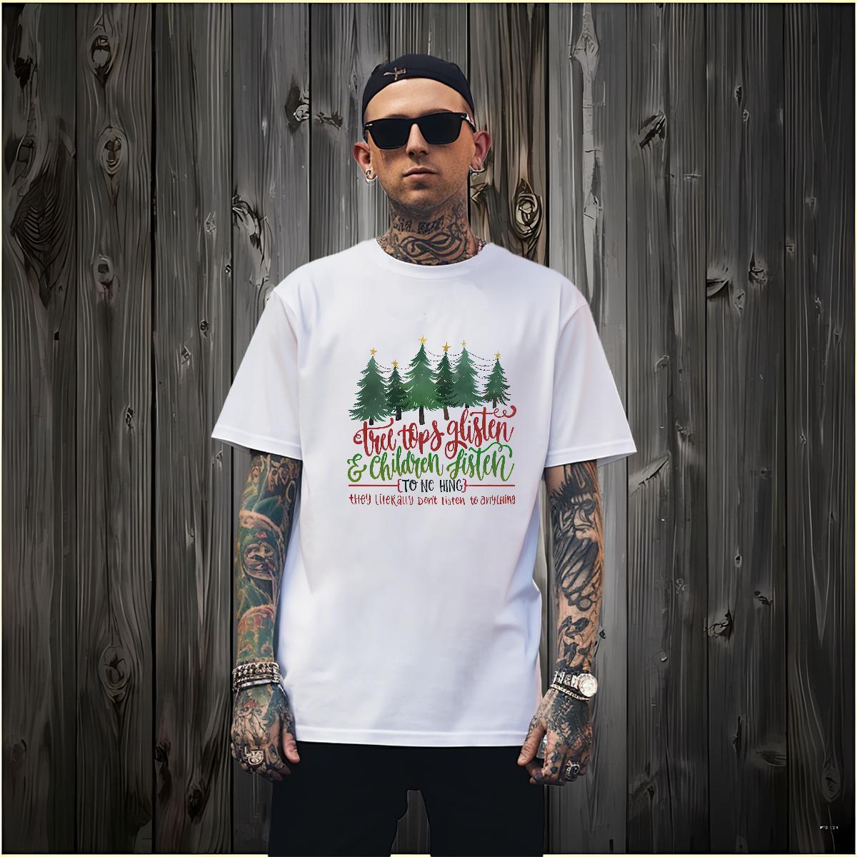T-Shirts 230g 100% Cotton tree Street Casual Breathable Crew Neck Custom Print Plus Size Men Tees Designer Fashion Popular Clothings