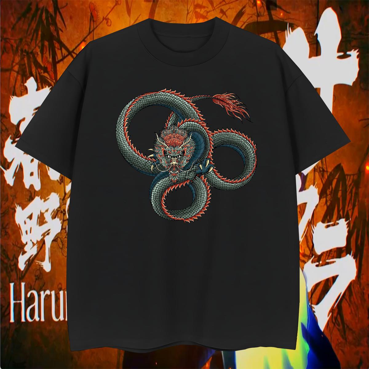 Men T Shirts 230g Cotton dragon Street Casual Short Sleeve Soft Black White Men Tops Tees Designer Classic Clothings