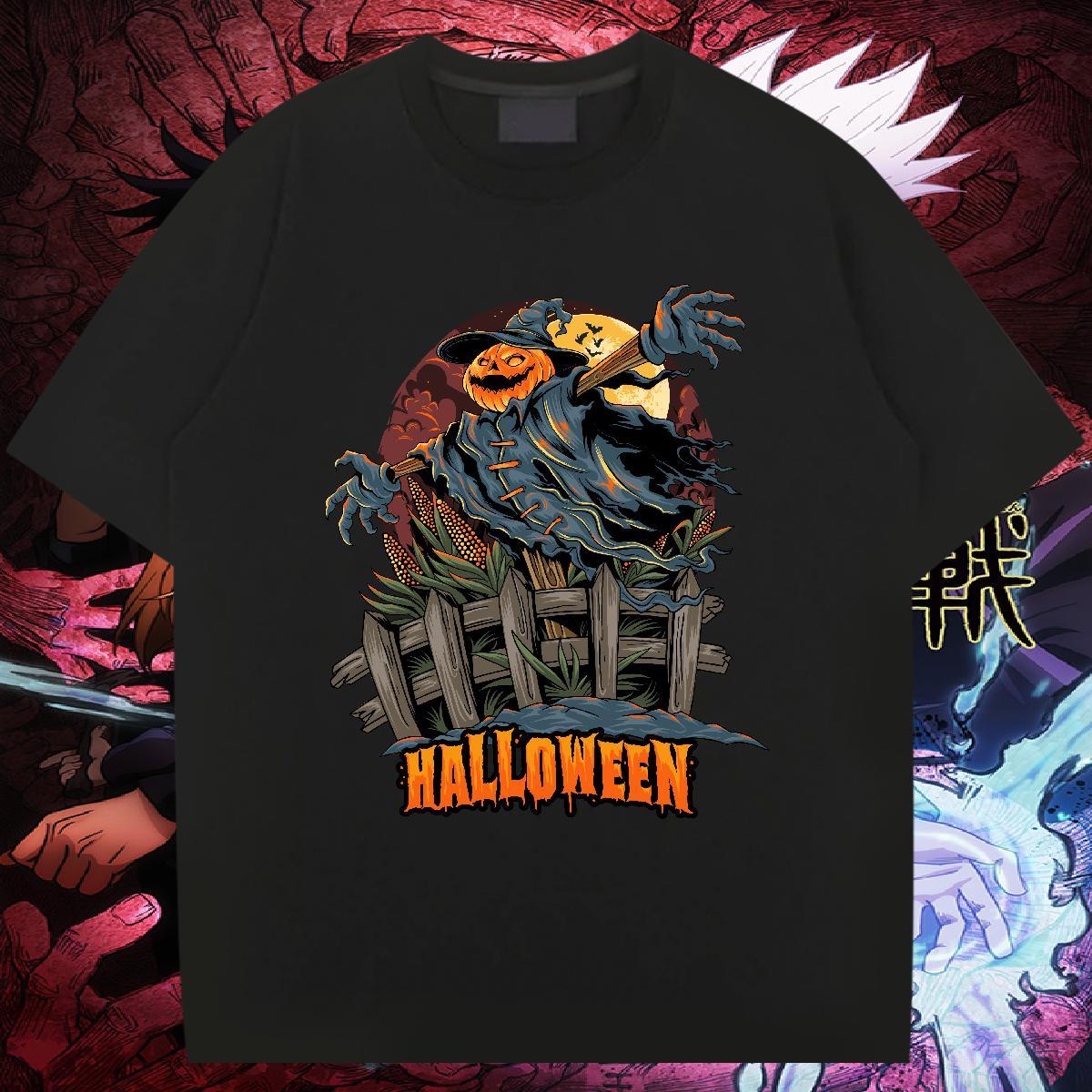 Classic T-Shirts halloween Breathable Short Sleeve Street Skull 230g Cotton Mens Tshirts Custom Tops