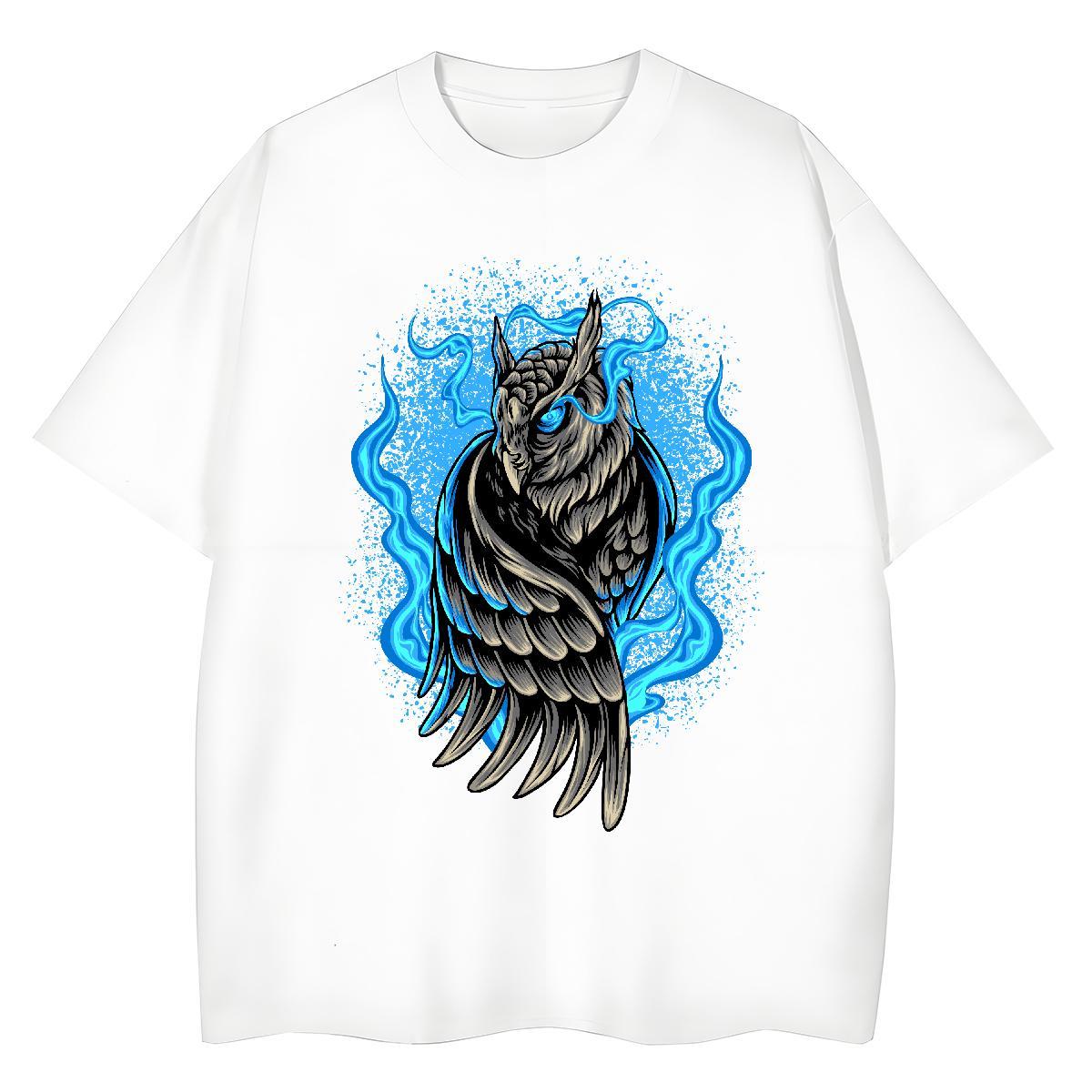 Fashion Casual Men Tops Tees eagle Street Wear 100% Cotton 230g Tops Shirt Breathable Crew Neck High Quality T Shirt For Man Oversized 3XL 4XL