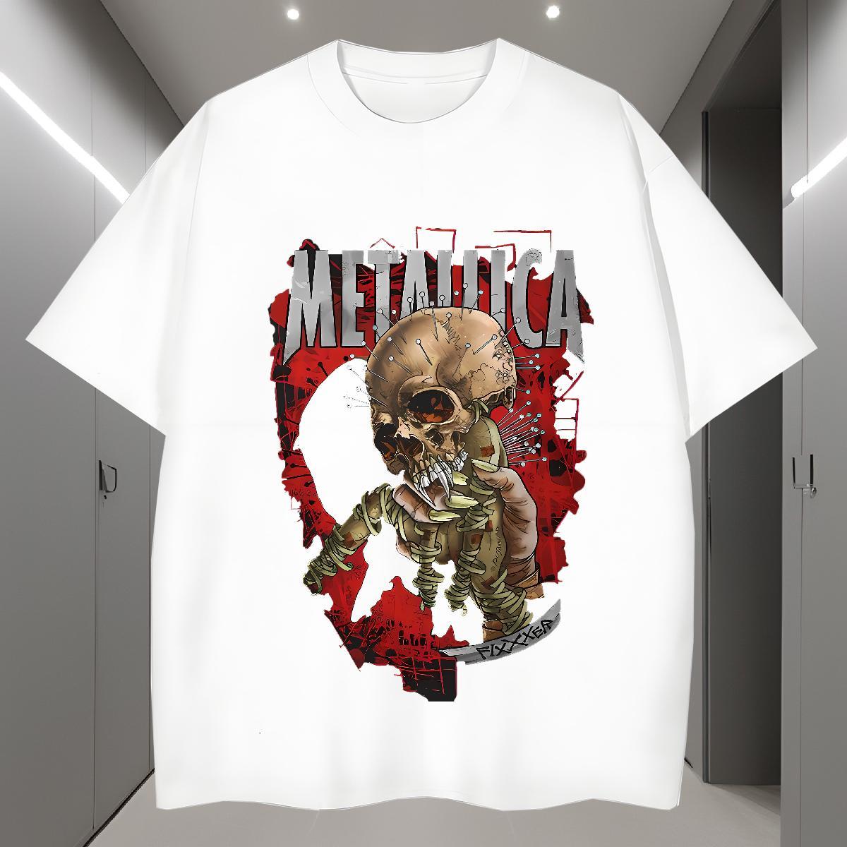 T-Shirts for Men 230g Pure Cotton scary Street Casual Short Sleeve Soft Oversized 4XL Men Clothes T-Shirt 2024 DIY Loose Fit Wear
