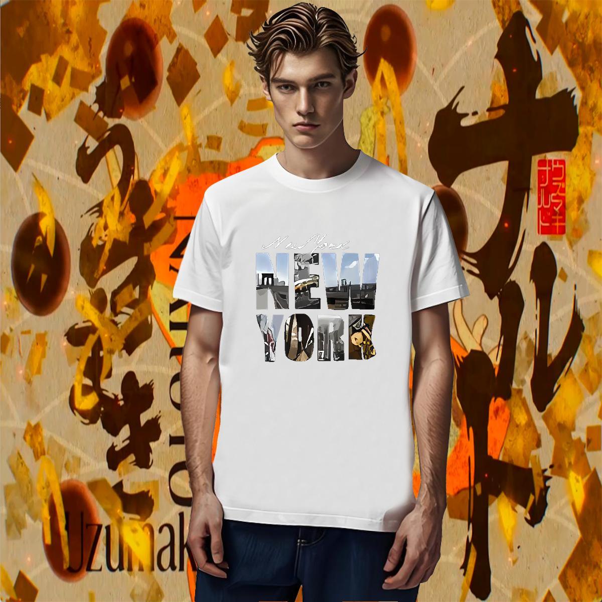 Wholesale New York 230g Pure Cotton Mens Tshirts Hip Hop O-Neck Short Sleeve T Shirts Men Fashion Oversized Tops