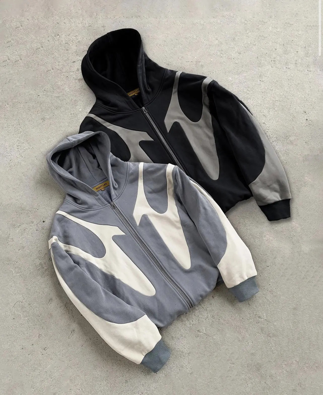 Y2K Zipper Hoodie Men Harajuku Hip Hop Patchwork Oversized Hoodie Sweatshirt Gothic Long Sleeve Jacket Clothing Streetwear 240819