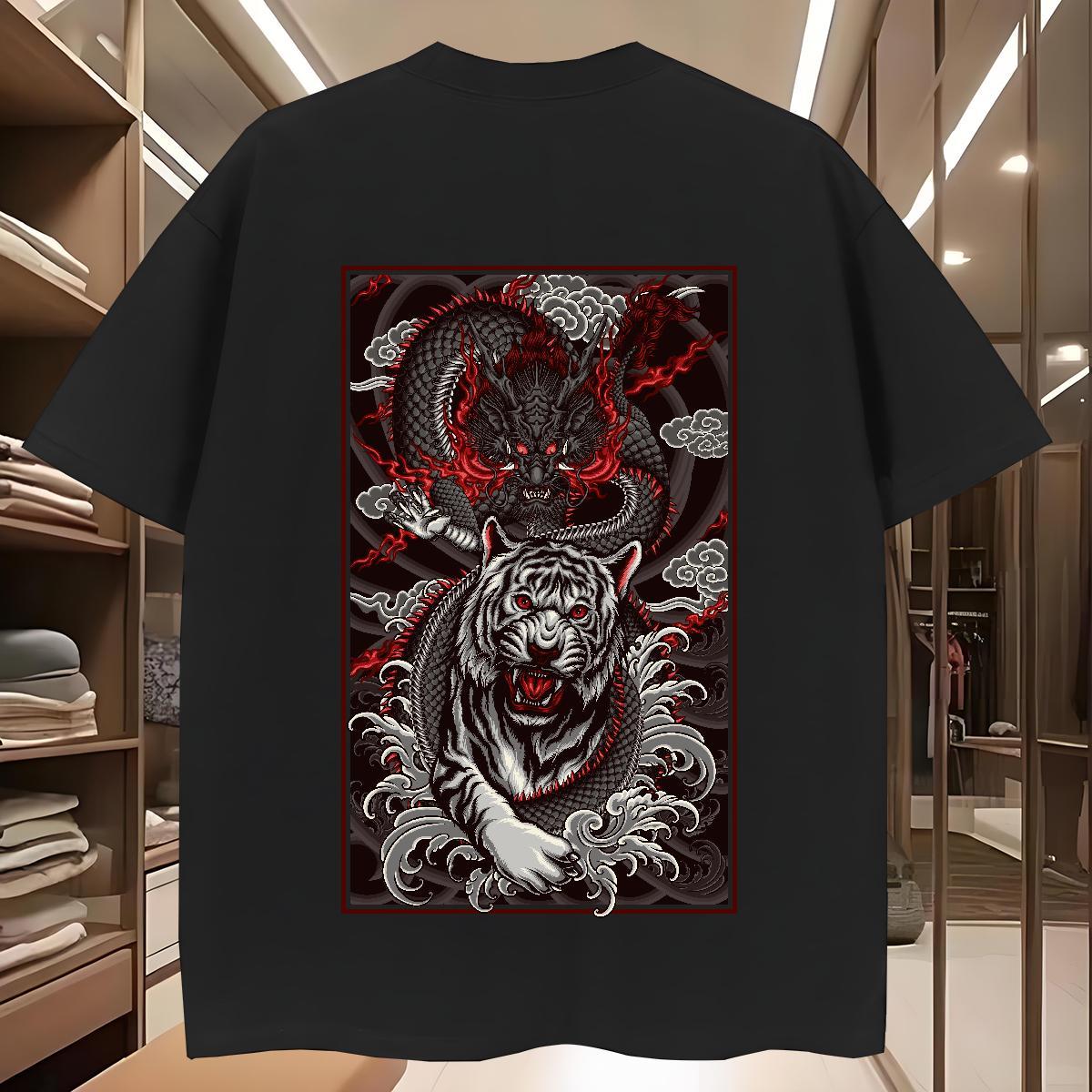 T Shirts Men 230g Pure Cotton ferocity Daily Wear Short Sleeve O-Neck Custom Big Size Men Clothes T-Shirt New High Quality Tops