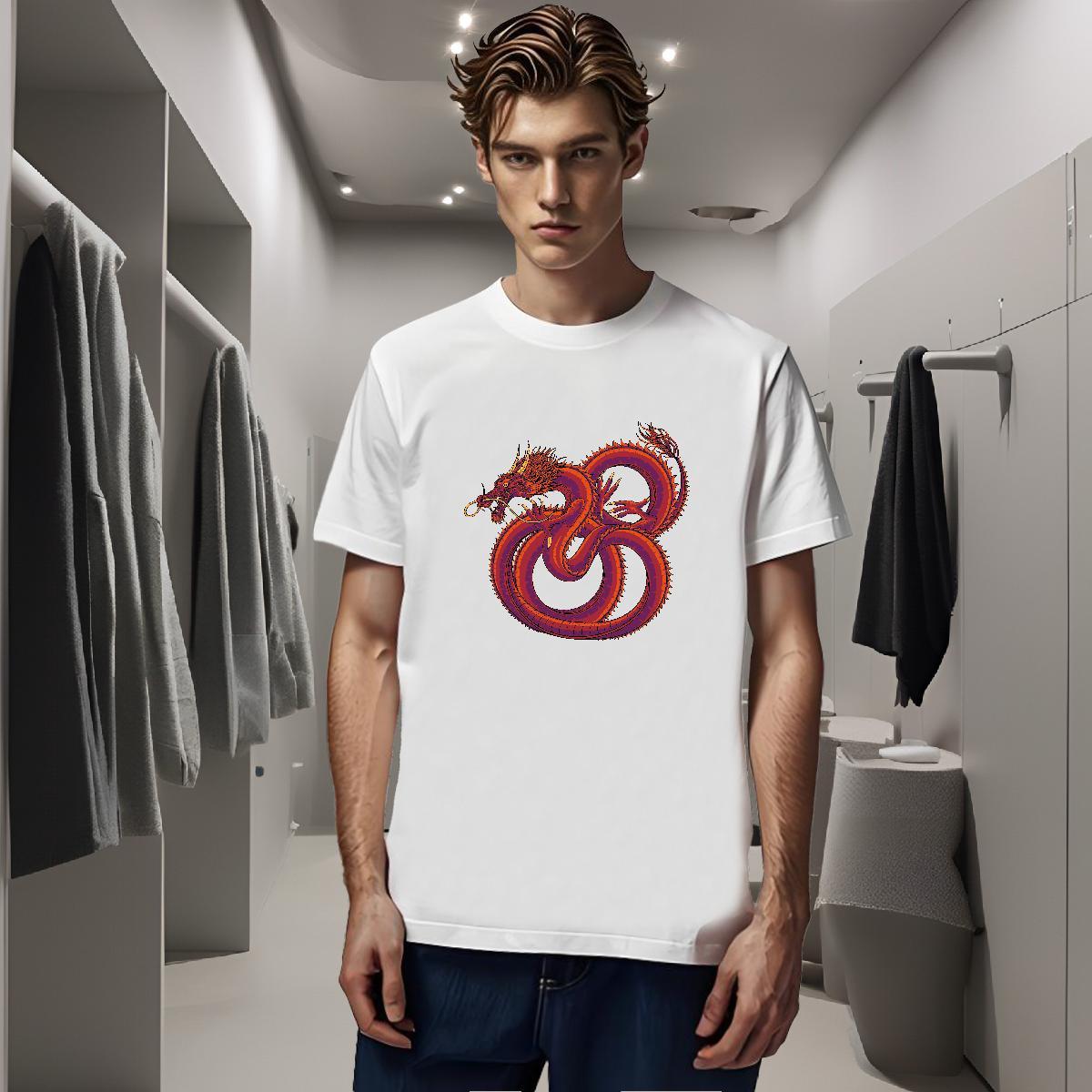 T Shirts Men 100% Cotton 230g dragon Casual Beach Breathable Crew Neck DIY Printed Couples T Shirts New Designer TOP Quality Clothings
