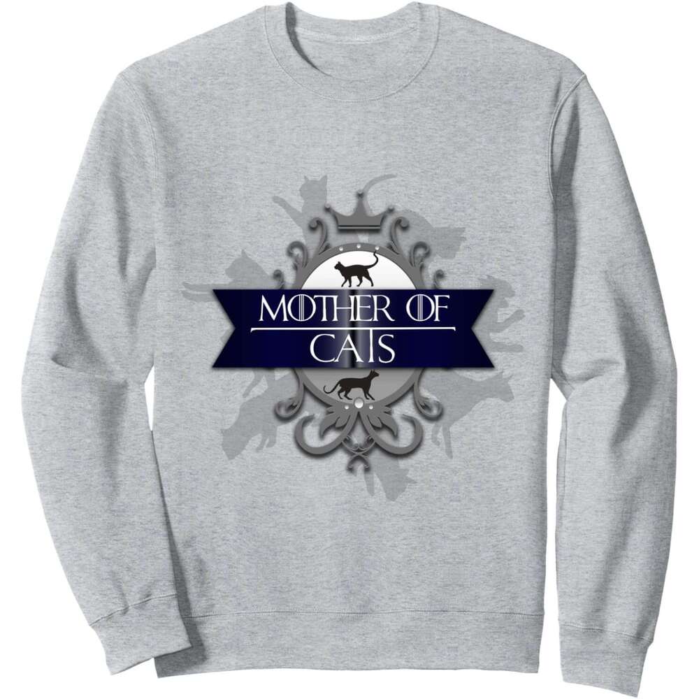 Long Sleeve Shirts for Men sweatshirt Mother Of Cats Cute Queen Gift for Cat Lovers Sweatshirt T shirt Tee Streetwear Casual tops clothes