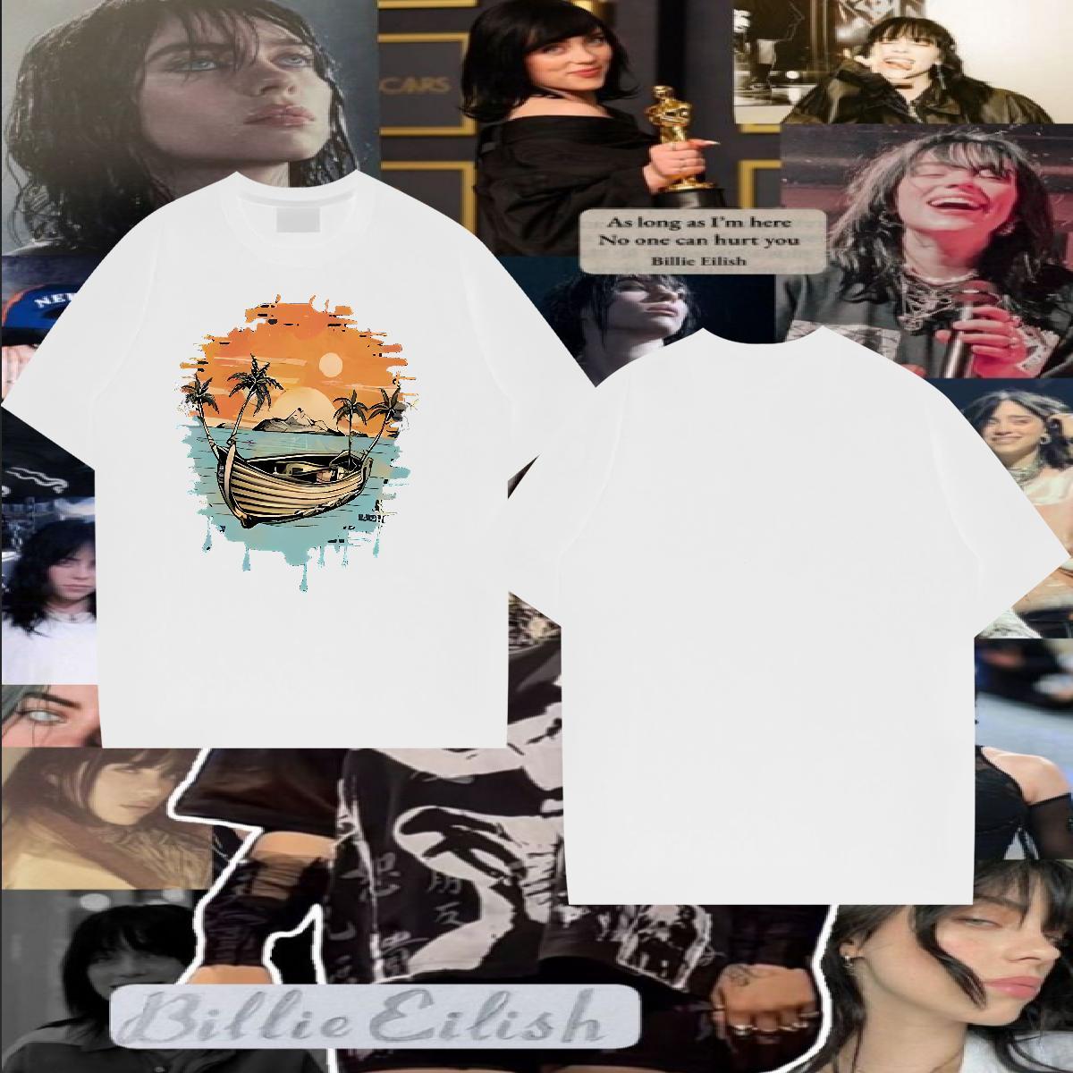 Designer Tshirts boat Street 100% Cotton 230g Tee Shirt Breathable Short Sleeve High Quality Mens T Shirts DIY Logo Oversized