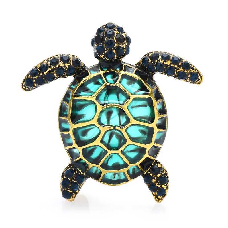 Wuli baby enamel turtle chest suitable for womens cute 3-color animal party casual chest pin gift W240815