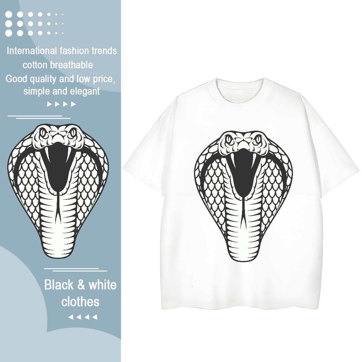 TOP Quality T-Shirts cobra Short Sleeve O-Neck Anime Printing Street Oversized 230g 100% Cotton Couples T Shirts Designer Tee Shirt