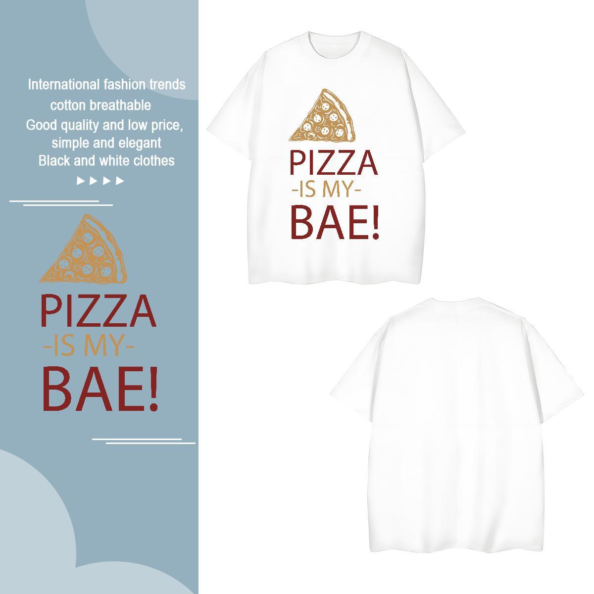 Soft pizza 230g 100% Cotton Tshirts Home Outdoor Breathable Soft Men T Shirts 2024 New Anime Wear