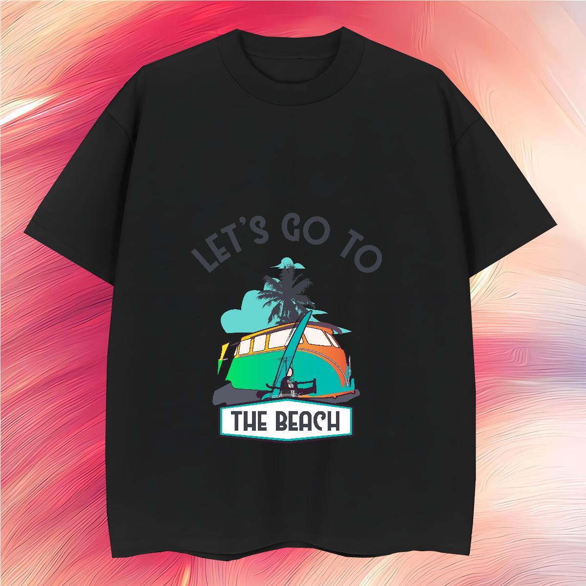 Cool Design beach 230g Cotton Men Tees Sports Casual Round Neck Short Sleeve T Shirts Men Fashion Designer DIY Tops Tees