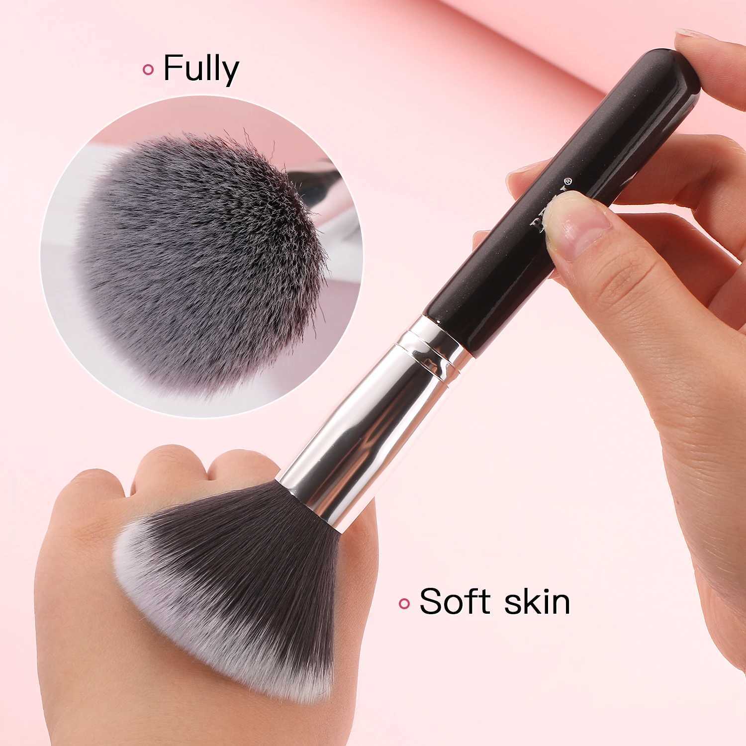 BEILI Black Makeup brushes set Professional Natural goat fiber hair brushes Foundation Powder Contour Eyeshadow make up brushes M240820