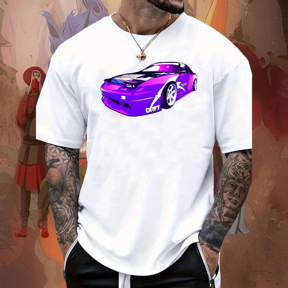 Brand Tshirt for Man Woman Anime Printing Street 230g Cotton Skull Crew Neck car T Shirts Men Customized Tees
