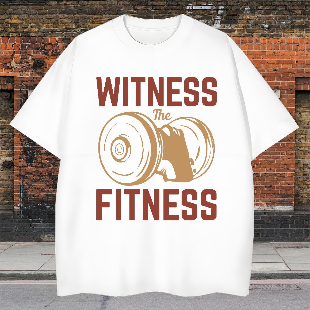 Loose Tshirts Daily Outfit 100% Cotton 230g Skull Breathable Short Sleeve dumbbell T Shirt For Man DIY Tee Shirt