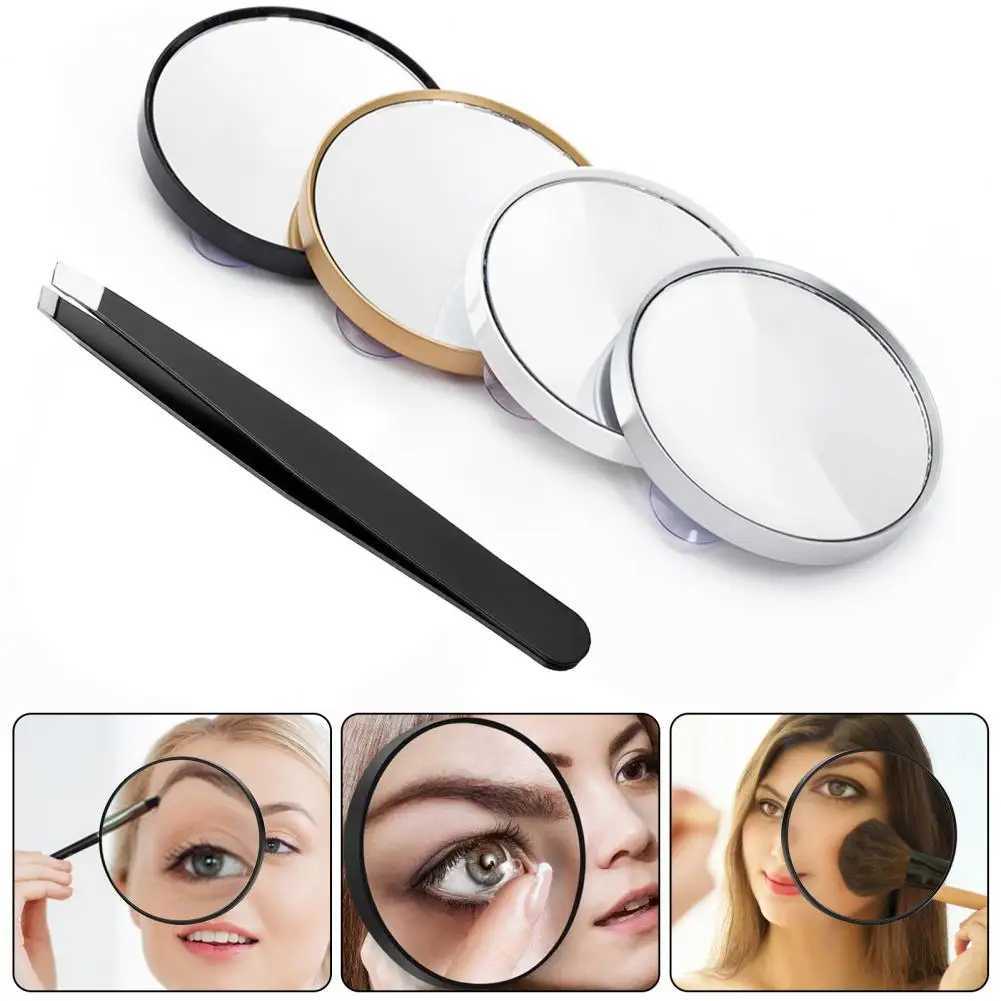 Portable 30X Magnifying Cosmetic Mirror Suction Cup Tweezers Included Portable Magnifier Makeup Mirror for Travel Y240819