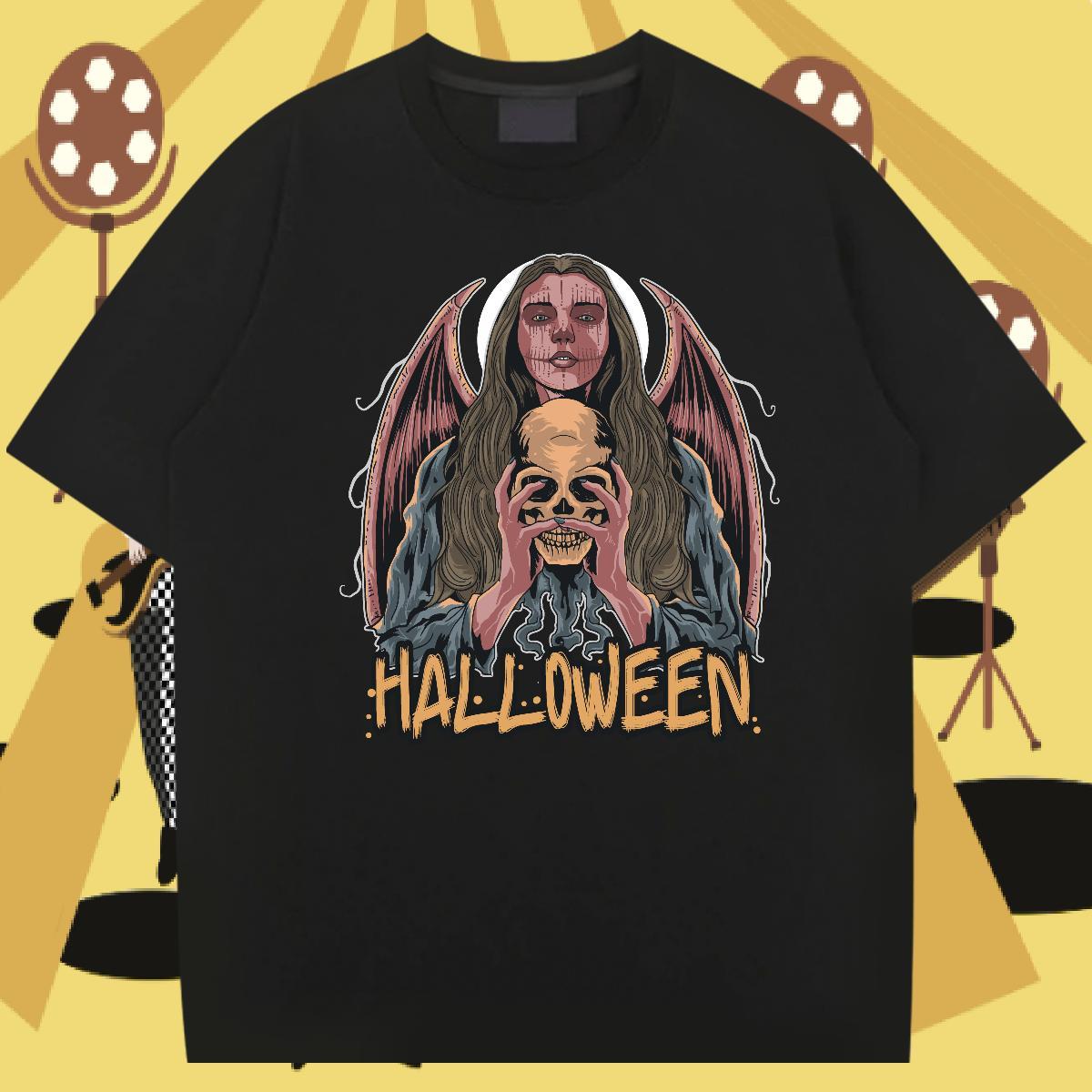 Designer Fashion halloween Men Tshirts 230g 100% Cotton Men T Shirts Anime Home Outdoor Crew Neck Classic Clothings