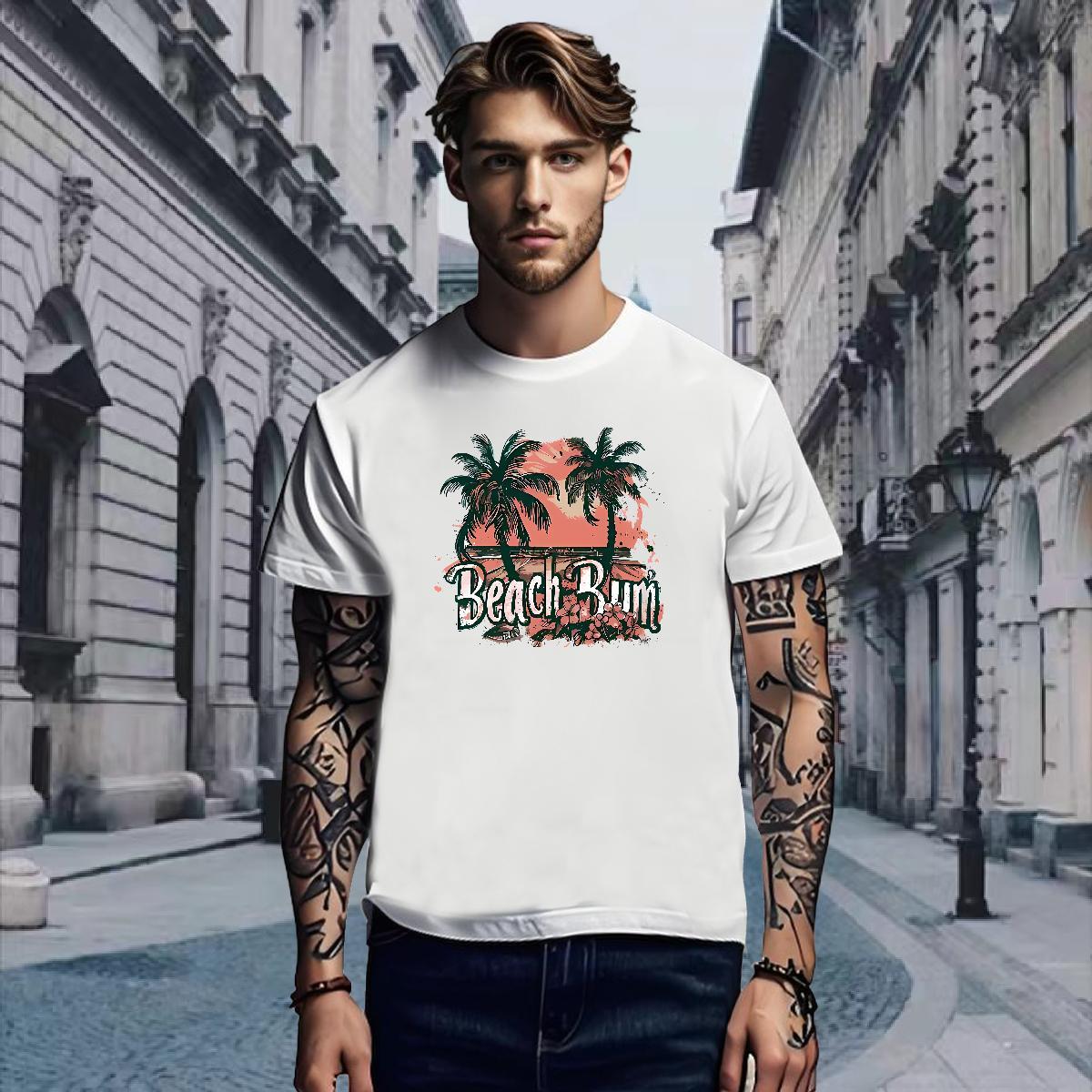 T-Shirts 230g Cotton palm Hip Hop O-Neck Short Sleeve Customized Print Men Tshirts Classic Casual Soft Tops