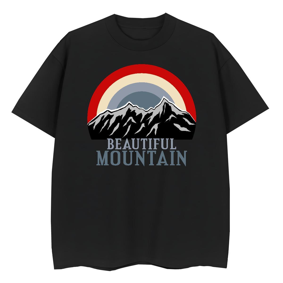 2024 Women Tshirts Casual Sport Breathable Crew Neck Wear Free Shipping 230g Cotton mountains Floral Print T Shirts Women