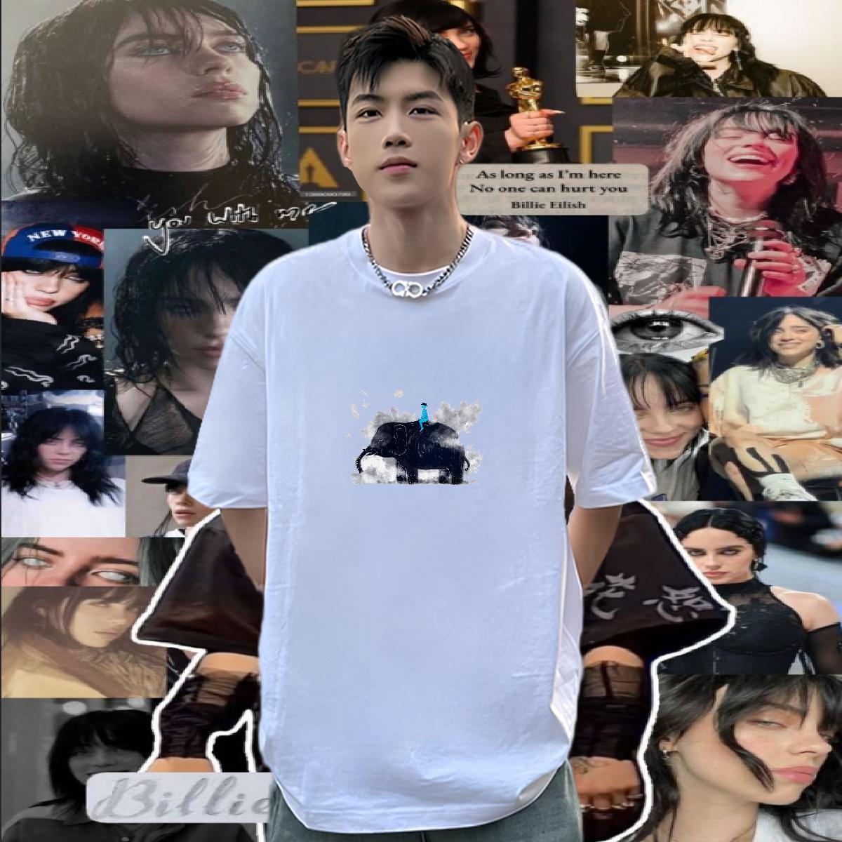 New Arrival Men Clothes T-Shirt Elephant Street 230g Cotton Polos Short Sleeve O-Neck Wholesale T shirt Cartoon Print