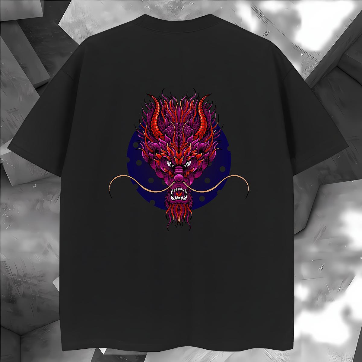 Cool Design dragon T Shirts Men Daily Outfit Men Tshirts 230g Cotton 2024 DIY Short Sleeve Soft Customized Print Tees