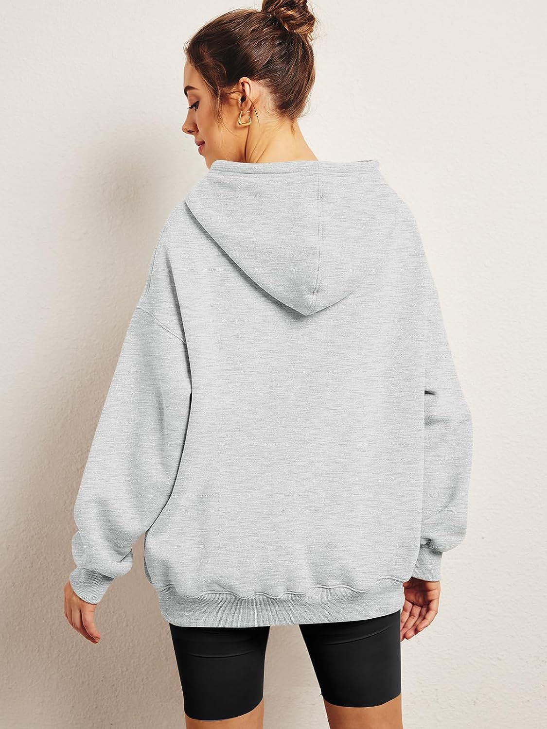 Casually Chic Women's Sweatshirt with Warm Knit Fabric Fashionable Solid Hue Sportswear