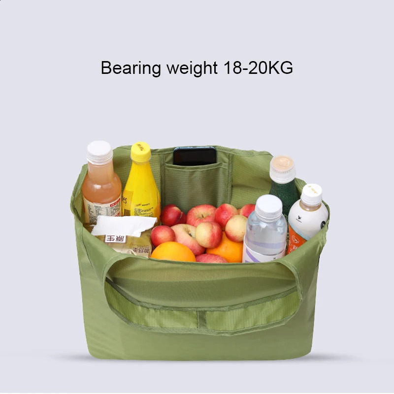 BIG EcoFriendly Folding Shopping Bag Reusable Portable Shoulder Handbag for Travel Grocery simple solid color grocery bag y240925