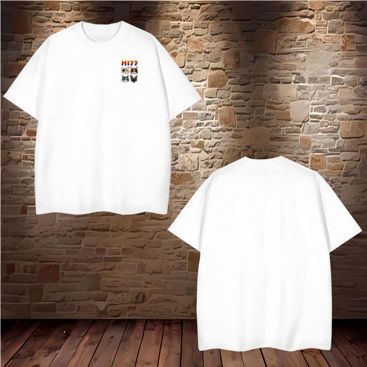 Free Shipping Men Tees cat Spring Summer 100% Cotton 230g Tshirts Breathable Short Sleeve Cool Design Man T Shirts DIY Logo Oversized