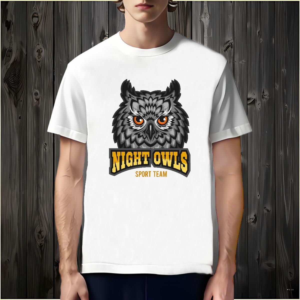 Soft Mens T Shirts owl Breathable Crew Neck Sports Casual Custom Cartoon 100% Cotton 230g Men Tops Tees Fashion Casual Clothes
