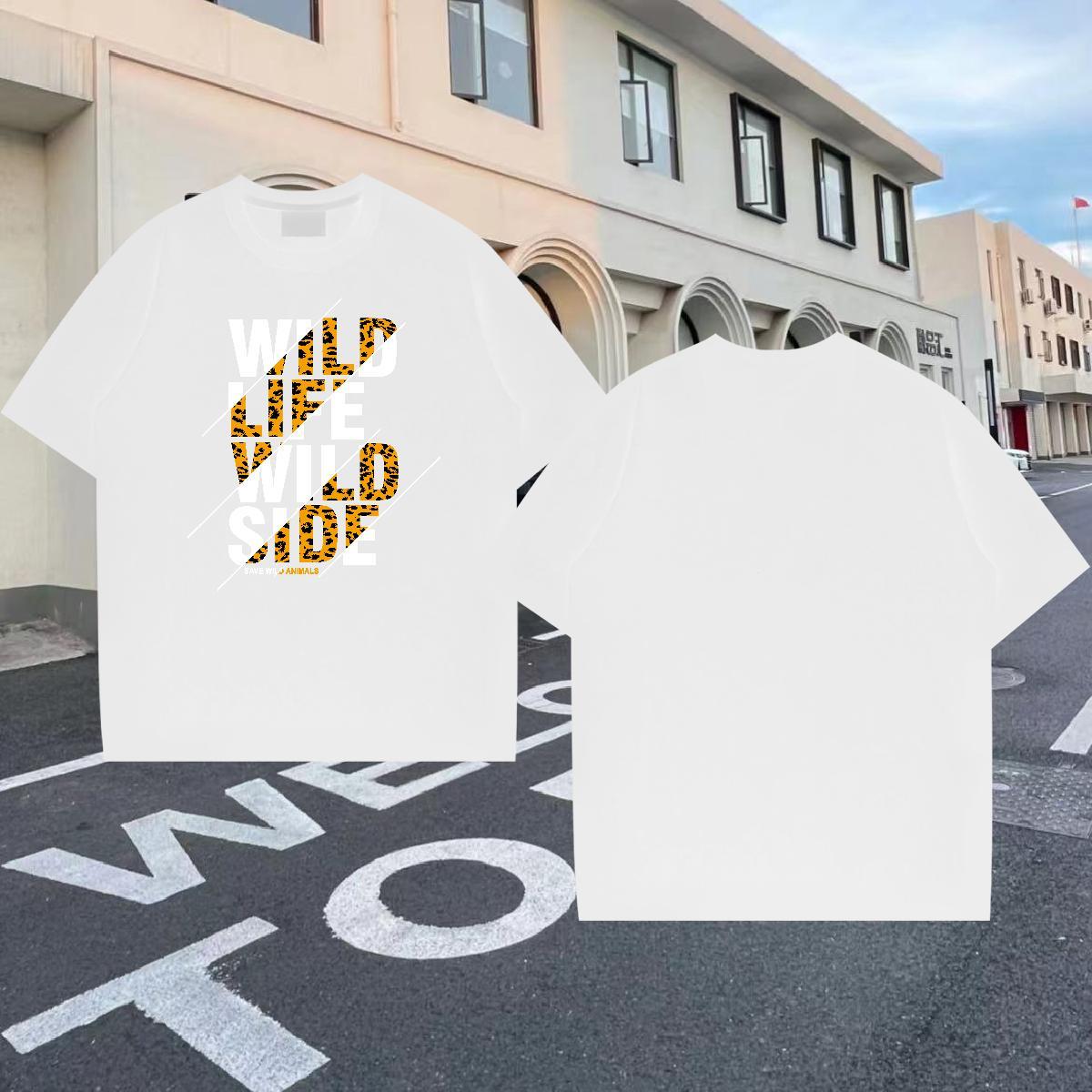 Loose Fit Men Clothes T-Shirt Daily Wear 230g Cotton Custom Big Size Crew Neck letter T Shirts Men 2024 Tshirts