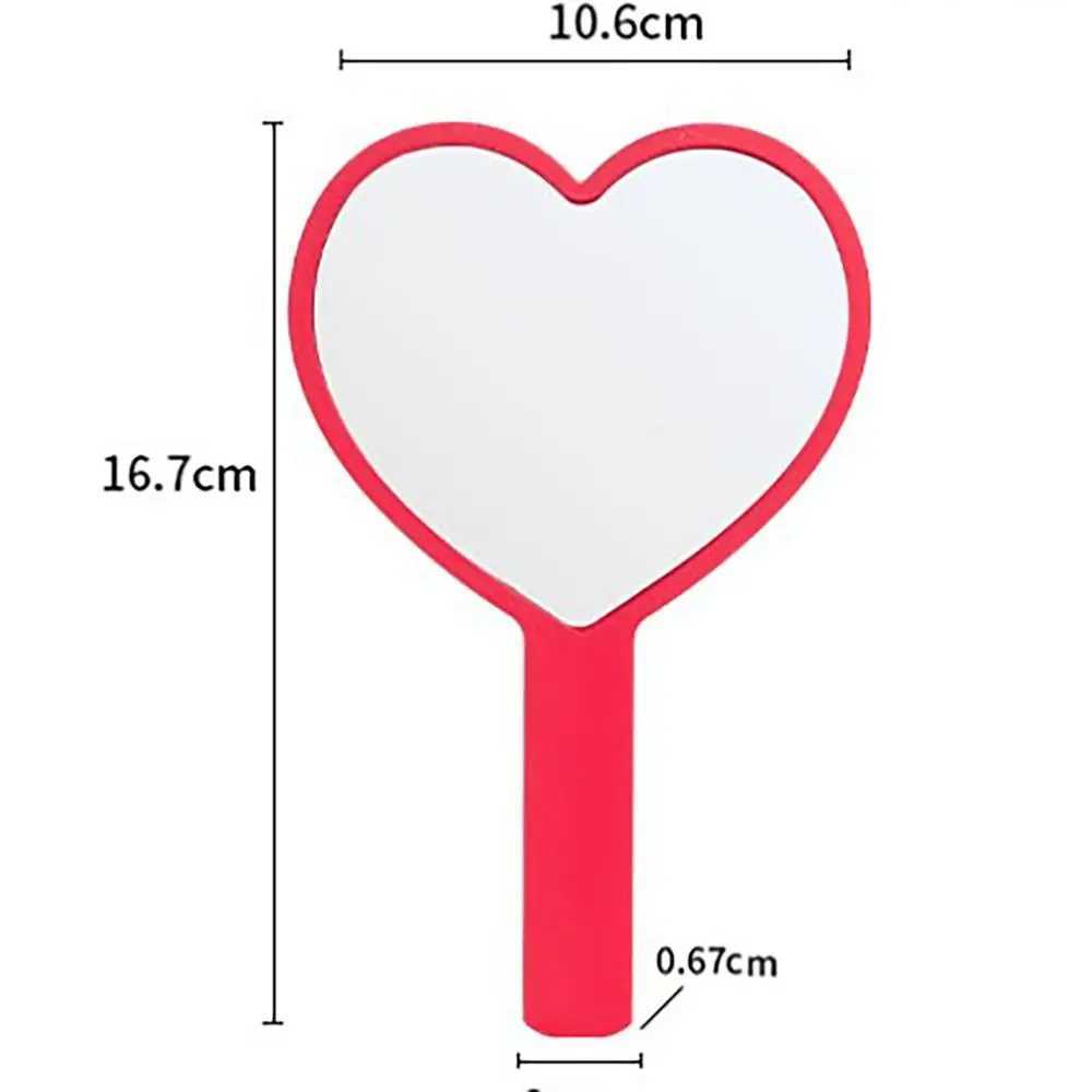 Cute Handheld Makeup Mirror Heart-shaped Vanity Mirror SPA Salon Makeup Vanity with Handle Hand Mirror Cosmetic Mirror Y240819