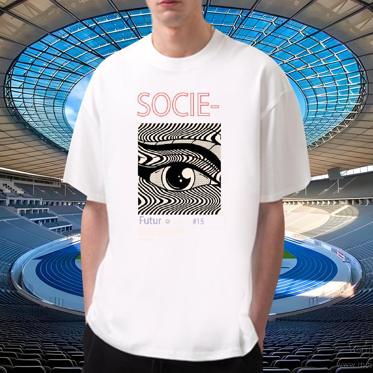 Unisex Tshirt for Man Woman Street wear Hip Hop 100% Cotton 230g Floral Print O-Neck Short Sleeve eyes Men T Shirts Designer Tees