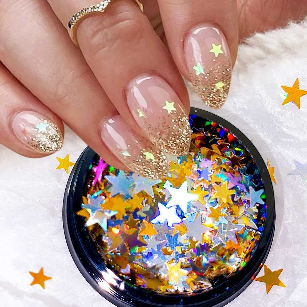 Iridescent Nail Art Sequins Nail Glitter Mixed Chunky Glitter for Nails Art Sequin Powder Decoration DIY Accessories Nail SupplyXJ240815