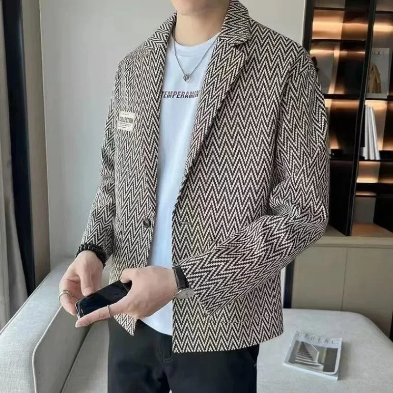 Party jacket mens single chest flat original casual y ner highquality fashion simple 240819