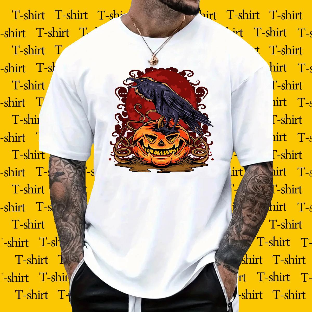 2024 pumpkin Men Tees 230g Cotton Men T Shirts Custom Printing Casual Short Sleeve O-Neck Brand Polos