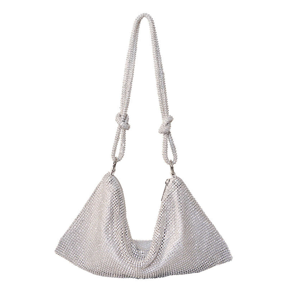 2023 New Handmade Full Water Diamond Banquet Party Single Shoulder Handbag Underarm Bag for Women