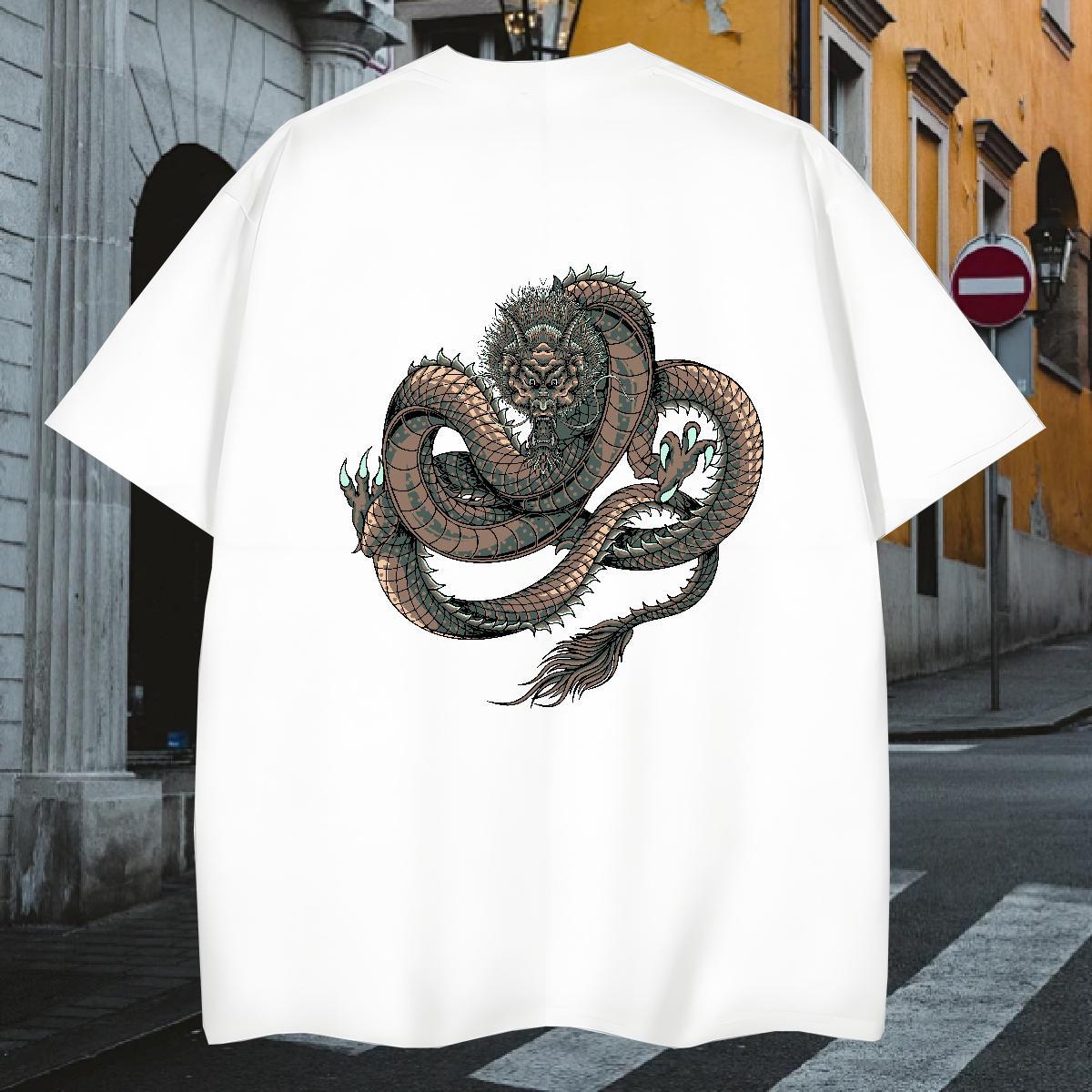 Men T Shirts 230g Cotton ferocity Casual Breathable Short Sleeve Custom Printed Men Tees DIY Loose Tops Shirt