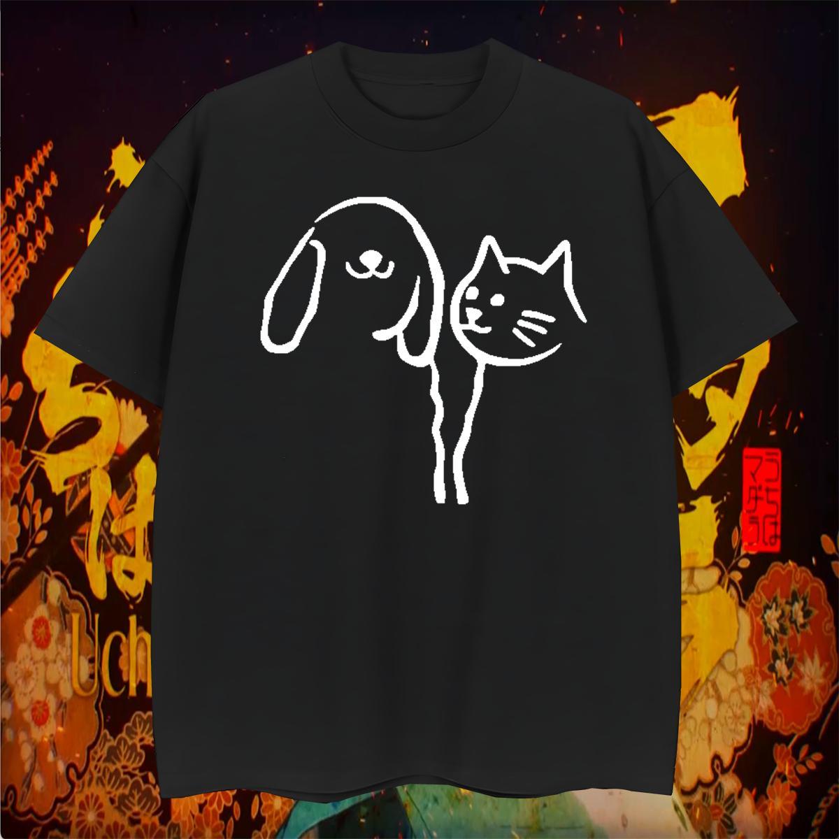 Free Shipping Tshirts cat High Street Hip Hop 230g Cotton Clothes Short Sleeve O-Neck TOP Quality T shirt Custom Printing