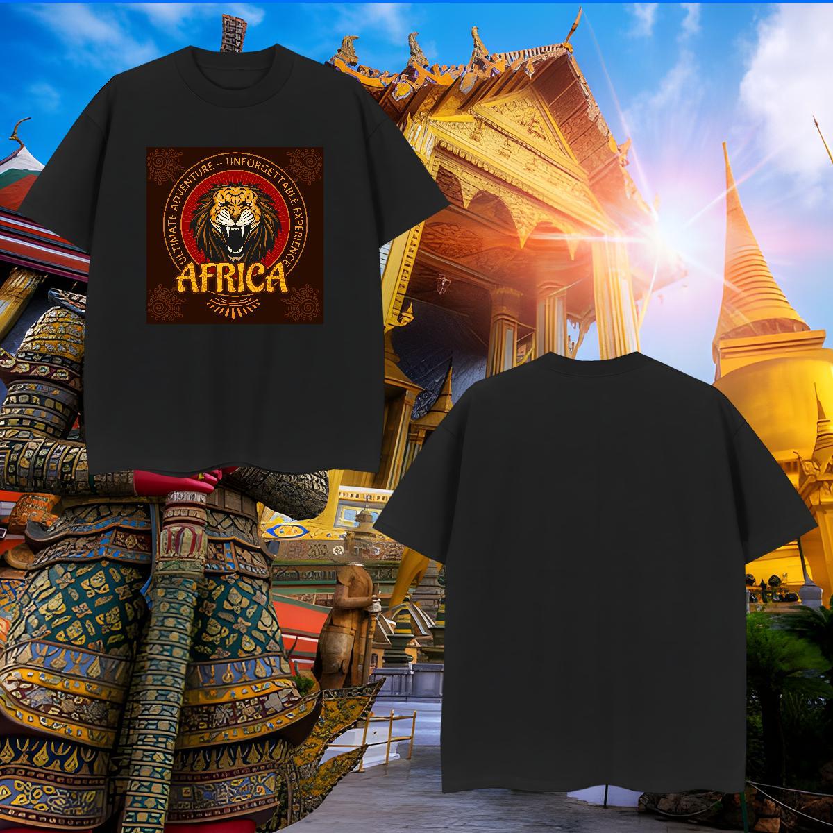 Classic Mens T Shirts lion O Neck Short Sleeves Home Outdoor White Plus Size 230g Pure Cotton Men Clothes T-Shirt Fashion Design Tops