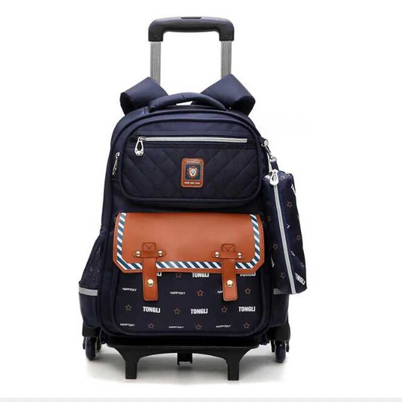 School trolley bags kids wheeled backpack for school bag with wheels Children travel trolley bags School Rolling backpack Bags Y240820