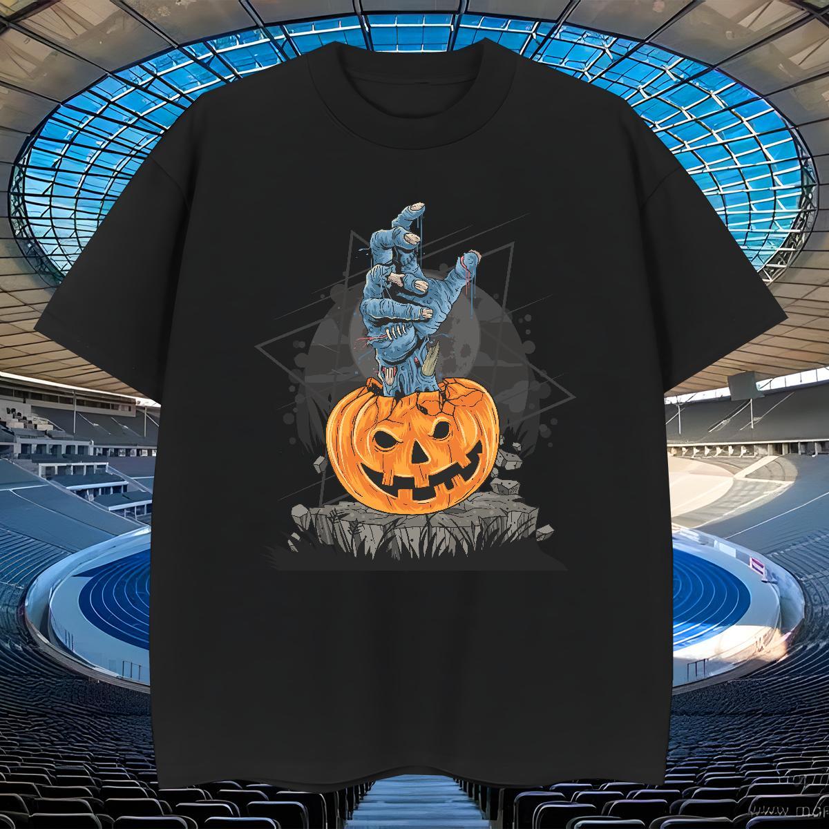 High Quality T-Shirts pumpkin Breathable Short Sleeve Hip Hop Street DIY Printed 230g Pure Cotton Tshirts 2024 DIY Tees Shirts