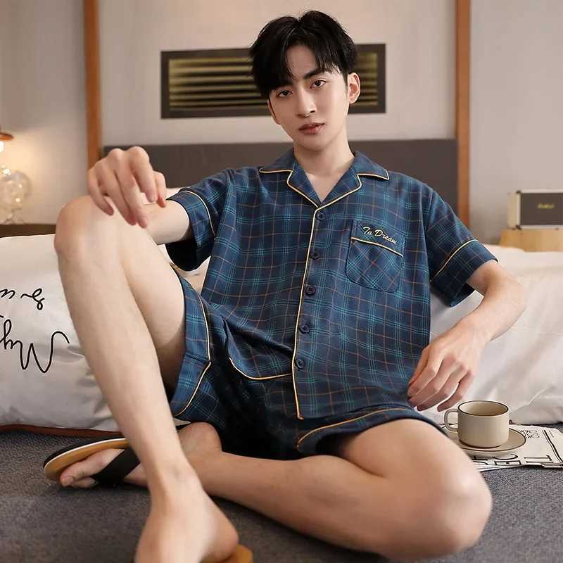 Mens slim fit cotton cardigan wool sweater summer home wear short sleeved mens underwear 5XLW240719