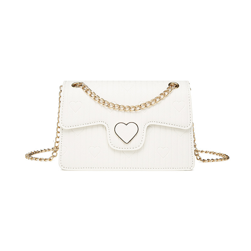 PU 2024 New Crossbody Women's Love Embroidered Thread Single Shoulder Small Square Bag 9926820
