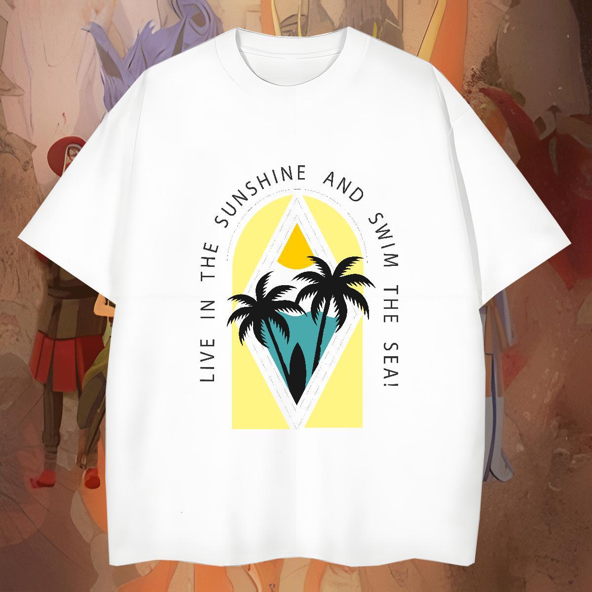 Loose Fit Couples T Shirts Outdoor 100% Cotton 230g Custom Big Size Round Neck Short Sleeve beach T-Shirts Stylist Tshirts