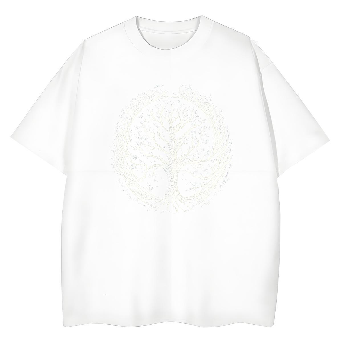 2024 Summer Couples T Shirts tree High Street Hip Hop 100% Cotton 230g Clothings Round Neck Short Sleeve Designer Man T Shirts Plus Size Custom