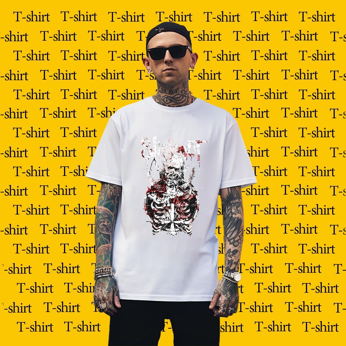 T-Shirts 230g 100% Cotton scary Home Outdoor Pure Cotton Anime Print Men Tshirts Designer Fashion Cool Design Tees
